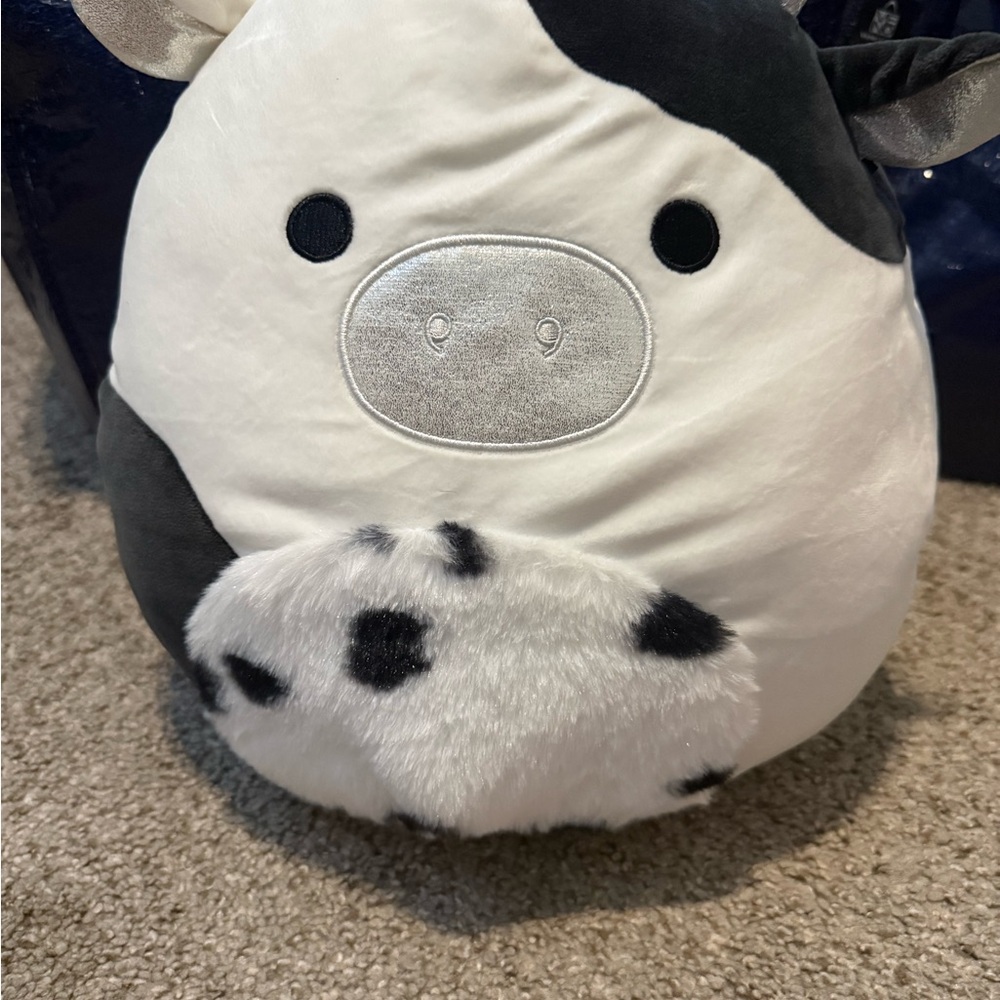 Squishmallows Black and White Cow Plush